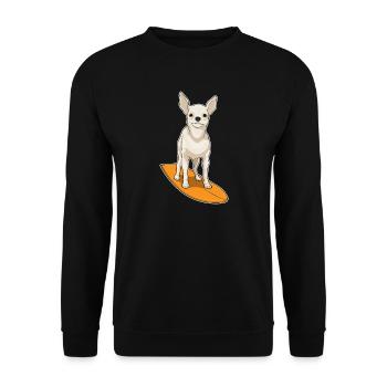 Chihuahua Surfing Surfboard Summer - Unisex Sweatshirt - black - Front - Alina (178cm) & Michal (187cm)