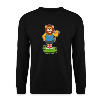 Lion Bodybuilder Dumbbell Bodybuilding - Sweat-shirt Unisexe - noir - Devant - Alina (178cm) & Michal (187cm)