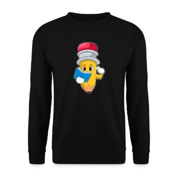Pencil Teacher Book School - Unisex Sweatshirt - black - Front - Alina (178cm) & Michal (187cm)