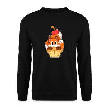 Fuchs Eiswaffel  - Unisex Sweatshirt - black - Front - Alina (178cm) & Michal (187cm)