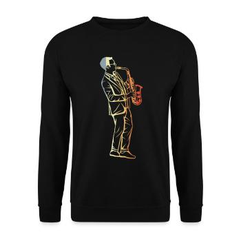 Vintage Saxophone - Unisex Sweatshirt - black - Front - Alina (178cm) & Michal (187cm)