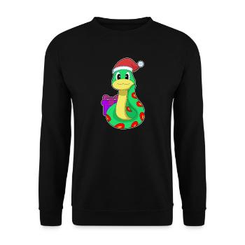 Serpent Noël Noël chapeau - Sweat-shirt Unisexe - noir - Devant - Alina (178cm) & Michal (187cm)
