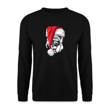 Père Noël Carlin Saint-Nicolas chiens Wilsigns - Sweat-shirt Unisexe - noir - Devant - Alina (178cm) & Michal (187cm)