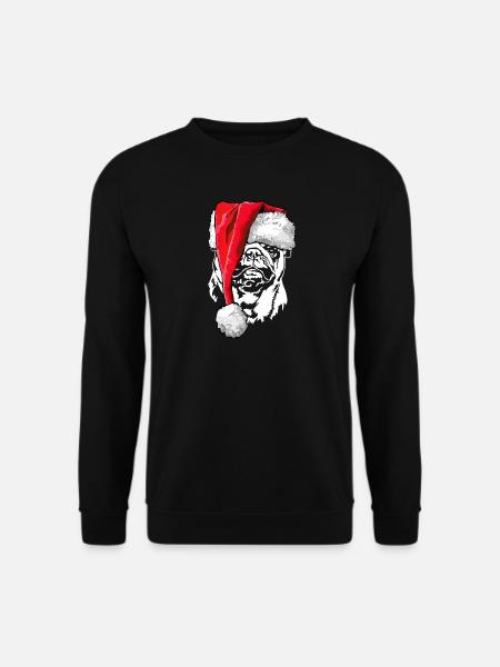Santa Mops Weihnachten Nikolaus Hunde Wilsigns - Unisex Pullover - Schwarz