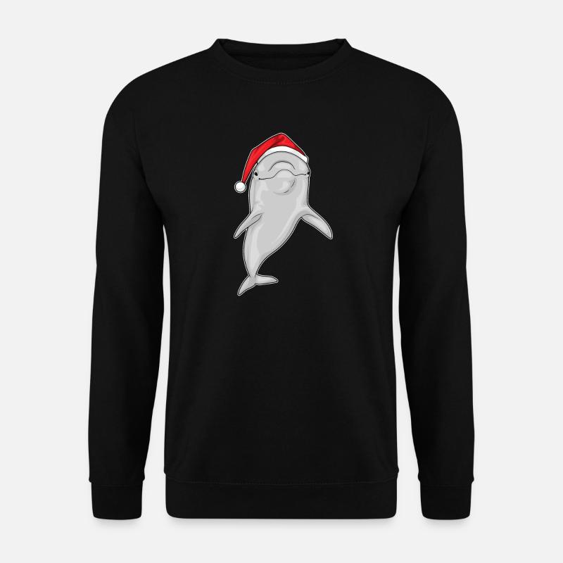Delfin Weihnachten Weihnachtsmütze - Unisex Pullover - Schwarz
