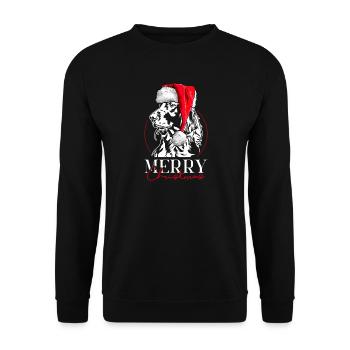 Père Noël irlandais Setter joyeux Noël chiens Wilsigns - Sweat-shirt Unisexe - noir - Devant - Alina (178cm) & Michal (187cm)
