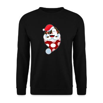 Dog Christmas Christmas Sock - Unisex Sweatshirt - black - Front - Alina (178cm) & Michal (187cm)