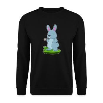 Tasse à café lapin - Sweat-shirt Unisexe - noir - Devant - Alina (178cm) & Michal (187cm)