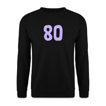 80. 80 YEARS. 80th ANNIVERSARY. 80TH BIRTHDAY. - Unisex Sweatshirt - black - Front - Alina (178cm) & Michal (187cm)