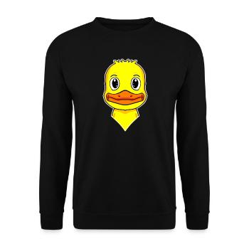 Duck Animal Head Animal Head Duck Head - Unisex Sweatshirt - black - Front - Alina (178cm) & Michal (187cm)