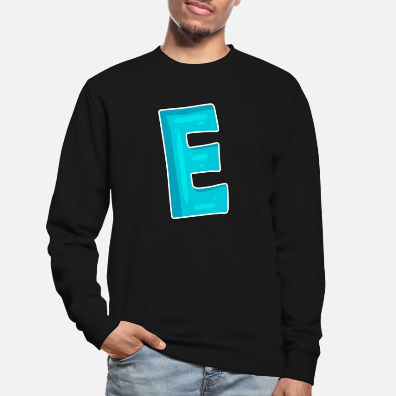 Buchstabe E Anfangsbuchstabe Zeichen Unisex Pullover