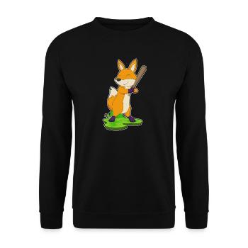 Fuchs Baseball Baseballschläger - Unisex Pullover - Schwarz - Vorne - Alina (178cm) & Michal (187cm)