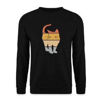 retro cat vintage tomcat cat lover icon icon - Unisex Sweatshirt - black - Front - Alina (178cm) & Michal (187cm)