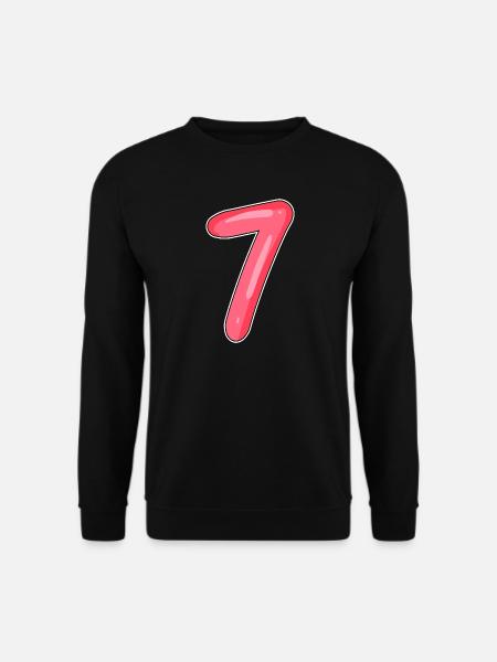 Zahl Sieben - Zahl 7 Nummer - Unisex Pullover - Schwarz