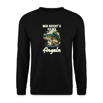 I've had enough, I'm going fishing! - Unisex Sweatshirt - black - Front - Alina (178cm) & Michal (187cm)