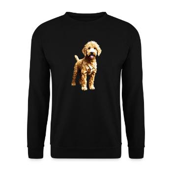Goldendoodle Golden Doodle Hund Geometrisch - Unisex Pullover - Schwarz - Vorne - Alina (178cm) & Michal (187cm)