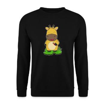 Giraffe Chocolate Bar - Unisex Sweatshirt - black - Front - Alina (178cm) & Michal (187cm)