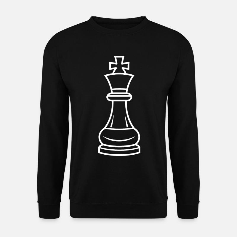 Schachfigur Line Art - Unisex Pullover - Schwarz