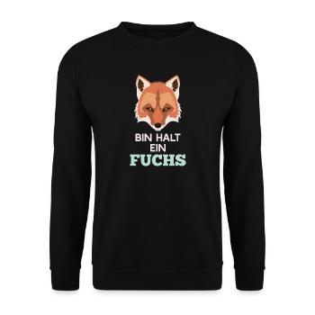 Bin halt ein Fuchs Rotfuchs Klug Clever - Unisex Pullover - Schwarz - Vorne - Alina (178cm) & Michal (187cm)