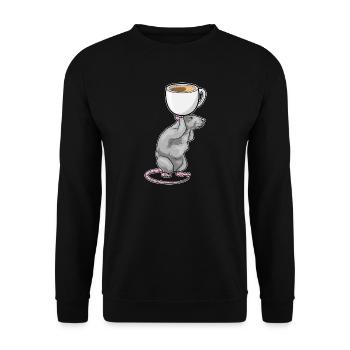 Tasse à café souris - Sweat-shirt Unisexe - noir - Devant - Alina (178cm) & Michal (187cm)