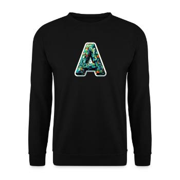 Letter A Polygon Colorful - Unisex Sweatshirt - black - Front - Alina (178cm) & Michal (187cm)