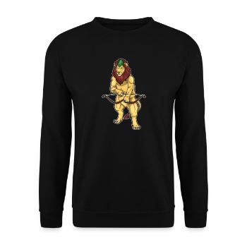 Lion Archer Bow - Unisex Sweatshirt - black - Front - Alina (178cm) & Michal (187cm)