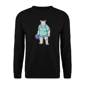 Rhino Bowling Bowling Ball - Unisex Sweatshirt - black - Front - Alina (178cm) & Michal (187cm)