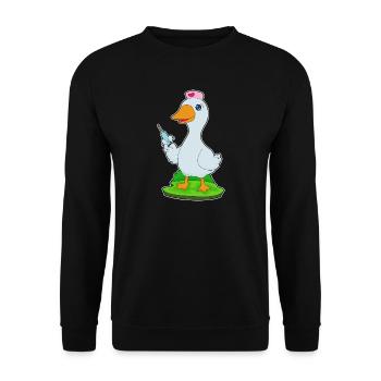 Infirmière Canard Vie Quotidienne - Sweat-shirt Unisexe - noir - Devant - Alina (178cm) & Michal (187cm)