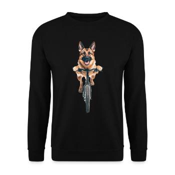 Deutscher Schäferhund - Unisex Pullover - Schwarz - Vorne - Alina (178cm) & Michal (187cm)