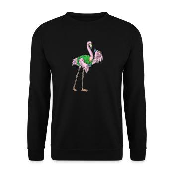 Flamingo Dart Dartpfeil - Unisex Sweatshirt - black - Front - Alina (178cm) & Michal (187cm)