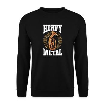 Cor ténor en métal lourd avec couronne de musique - Sweat-shirt Unisexe - noir - Devant - Alina (178cm) & Michal (187cm)