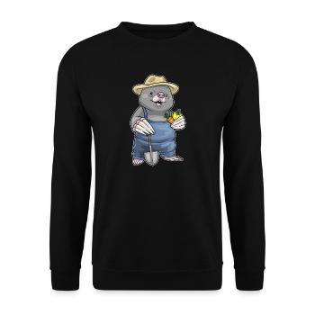 Ferme de Fruits Fermier-Taupe - Sweat-shirt Unisexe - noir - Devant - Alina (178cm) & Michal (187cm)