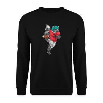 Raton laveur Sports de football américain - Sweat-shirt Unisexe - noir - Devant - Alina (178cm) & Michal (187cm)