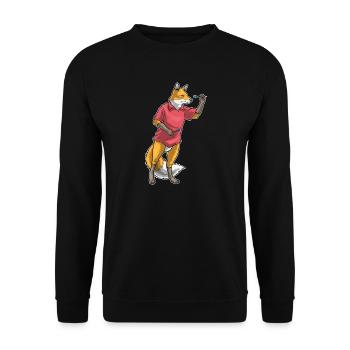 Fuchs Dart Dartpfeil - Unisex Pullover - Schwarz - Vorne - Alina (178cm) & Michal (187cm)