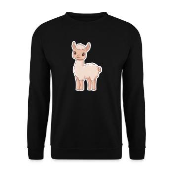 Lama Alpaga Lama - Sweat-shirt Unisexe - noir - Devant - Alina (178cm) & Michal (187cm)