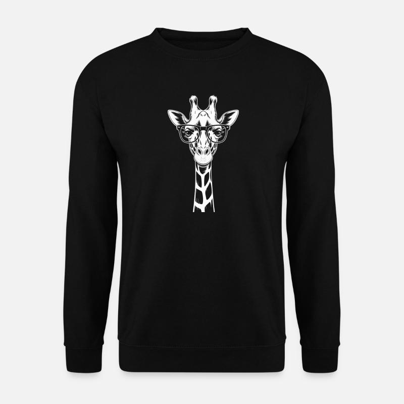 Humorous giraffe with glasses - Unisex Sweatshirt - black