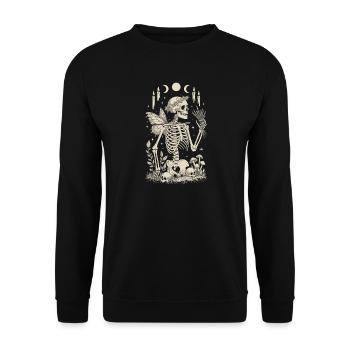 Fée squelette gothique avec phases de lune - Sweat-shirt Unisexe - noir - Devant - Alina (178cm) & Michal (187cm)
