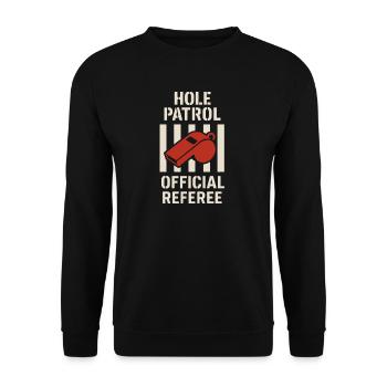 Cornhole Refere Offizielles Schiedsrichter - Unisex Pullover - Schwarz - Vorne - Alina (178cm) & Michal (187cm)