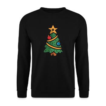 Christmas Tree Cartoon Illustration - Unisex Sweatshirt - black - Front - Alina (178cm) & Michal (187cm)