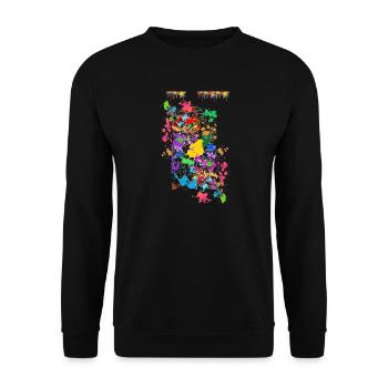 Abstract Color Splashes - Unisex Sweatshirt - black - Front - Alina (178cm) & Michal (187cm)