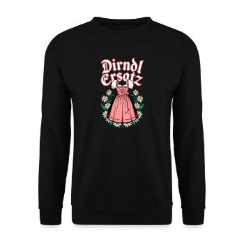 Dirndl Replacement Bavaria Traditional Costume Bavarian Traditional Costumes - Unisex Sweatshirt - black - Front - Alina (178cm) & Michal (187cm)
