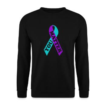 Ruban de sensibilisation au suicide YOU MATTER - Sweat-shirt Unisexe - noir - Devant - Alina (178cm) & Michal (187cm)