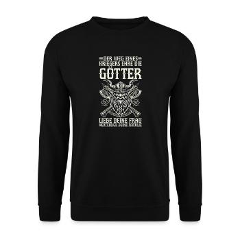 Wikinger Nordische Mythologie Götter - Unisex Pullover - Schwarz - Vorne - Alina (178cm) & Michal (187cm)