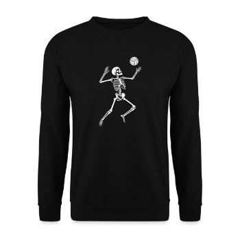 Skeleton Volleyball Silhouette - Unisex Sweatshirt - black - Front - Alina (178cm) & Michal (187cm)