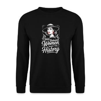 Les femmes bien élevées écrivent l'histoire - Sweat-shirt Unisexe - noir - Devant - Alina (178cm) & Michal (187cm)
