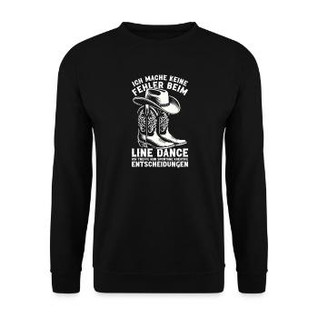 Line Dancing Cowboy Line Dancer Line Dance - Unisex Sweatshirt - black - Front - Alina (178cm) & Michal (187cm)