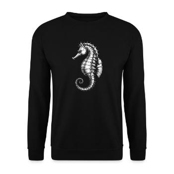 Seepferdchen - Unisex Pullover - Schwarz - Vorne - Alina (178cm) & Michal (187cm)