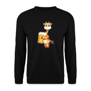 Giraffe Bier - Unisex Pullover - Schwarz - Vorne - Alina (178cm) & Michal (187cm)