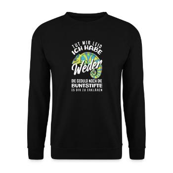 Ni patience, ni crayons de couleur – sarcasme - Sweat-shirt Unisexe - noir - Devant - Alina (178cm) & Michal (187cm)