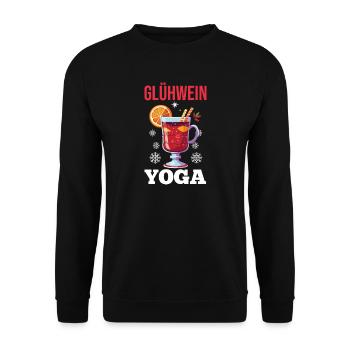 Weihnachtsmann Glühwein Yoga  Weihnachtszeit Weihn - Unisex Pullover - Schwarz - Vorne - Alina (178cm) & Michal (187cm)